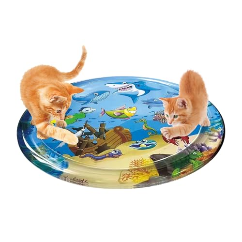 znutc Kätzchen-Wasserspielpad, interaktives Wasserpad-Spielzeug für Haustiere | Hundespielmatte - Tragbare wassergefüllte Sommer-Haustierspielmatte für Welpen, Kätzchen und Hunde von znutc