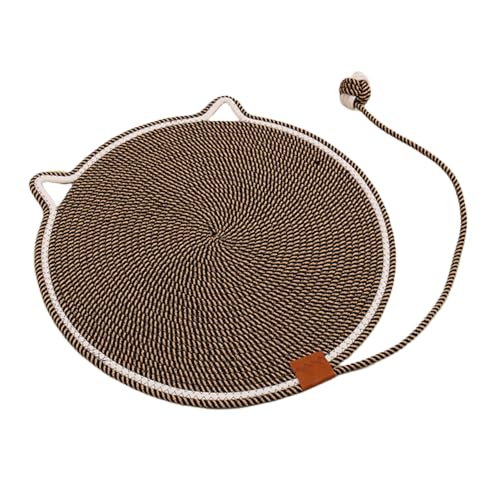 Celery Pets Dual Scratching Pad for Cats, Celery Pets Cat Scratcher Mat, Woven Cotton Pad Cat Scratching Mat Scratch-Resistant and Wear-Resistant (Dark Brown,35cm) von zoocco