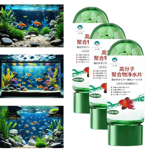 Powerful Aquarium Water Purification Tablet, Water Purification Tablets for Fish Tank, 2025 New Water Purification Tablets Fast Water Purification (3pcs) von zoocco