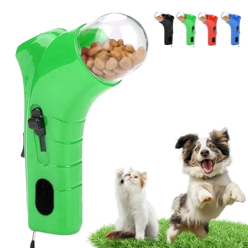 zoocco Cat Treat Shooter, Dog Treat Launcher, Pet Interactive Award Snack Catapult Toy for Dogs Cats Exercise Training (Green) von zoocco