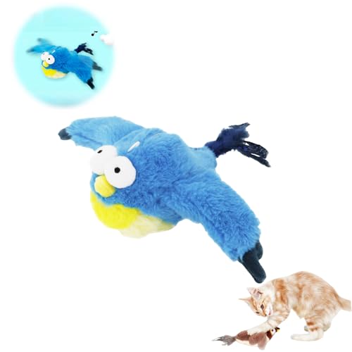 zoocco Flapping Bird Cat Toy, Bird Cat Toy, Flappy Bird Cat Toy, Cat Bird Toy Flapping Interactive Toy Touch Activated (Blue Bird) von zoocco