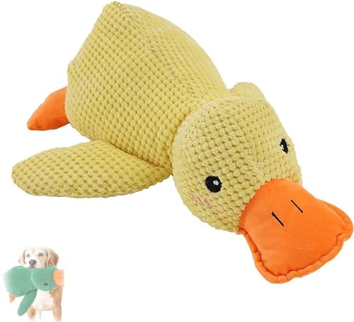 zoocco Quacker Calming Duck Toy, Calming Duck for Dogs, The Mellow Dog Calming Duck, Quack-Quack Duck Dog Toy (Yellow) von zoocco