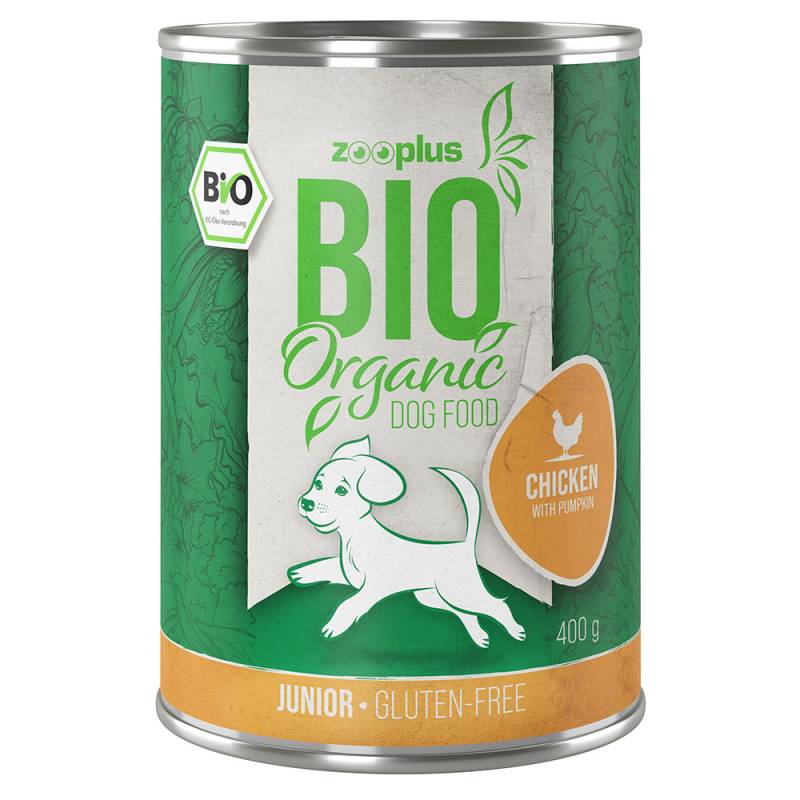 10 + 2 gratis! 12 x 400 g zooplus Bio - Bio Junior Huhn mit Kürbis von zooplus Bio