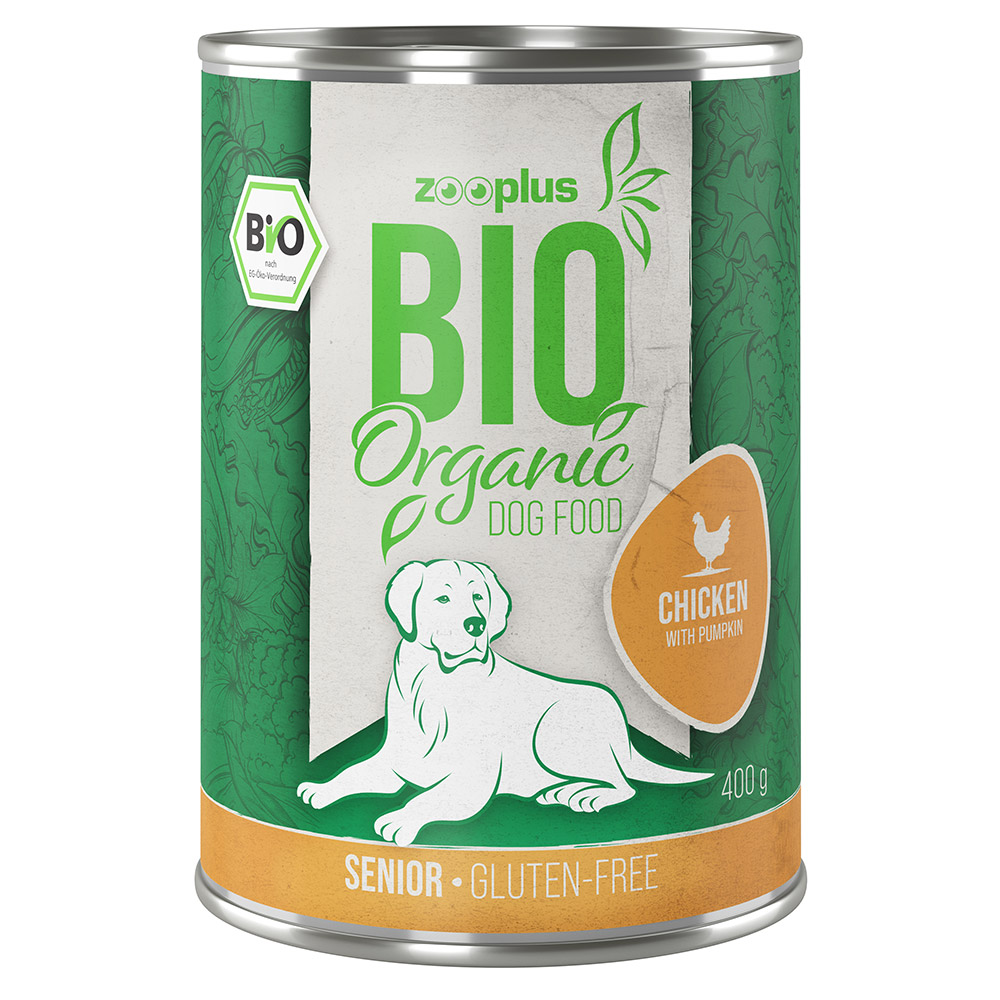 10 + 2 gratis! 12 x 400 g zooplus Bio -  Bio Senior Huhn mit Kürbis von zooplus Bio