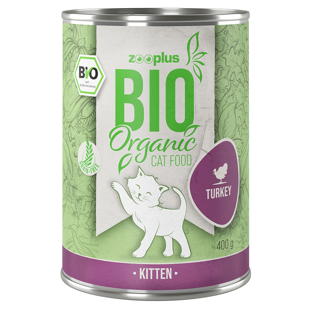 18 + 6 gratis! 24 x 400 g zooplus Bio - Kitten Pute von zooplus Bio