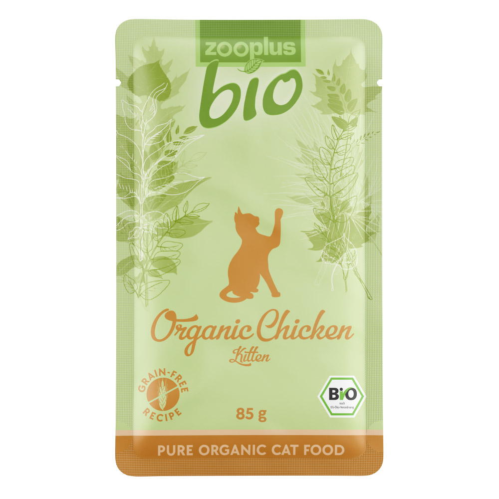 18 + 6 gratis! zooplus Bio  24 x 85 g  - Kitten Huhn von zooplus Bio