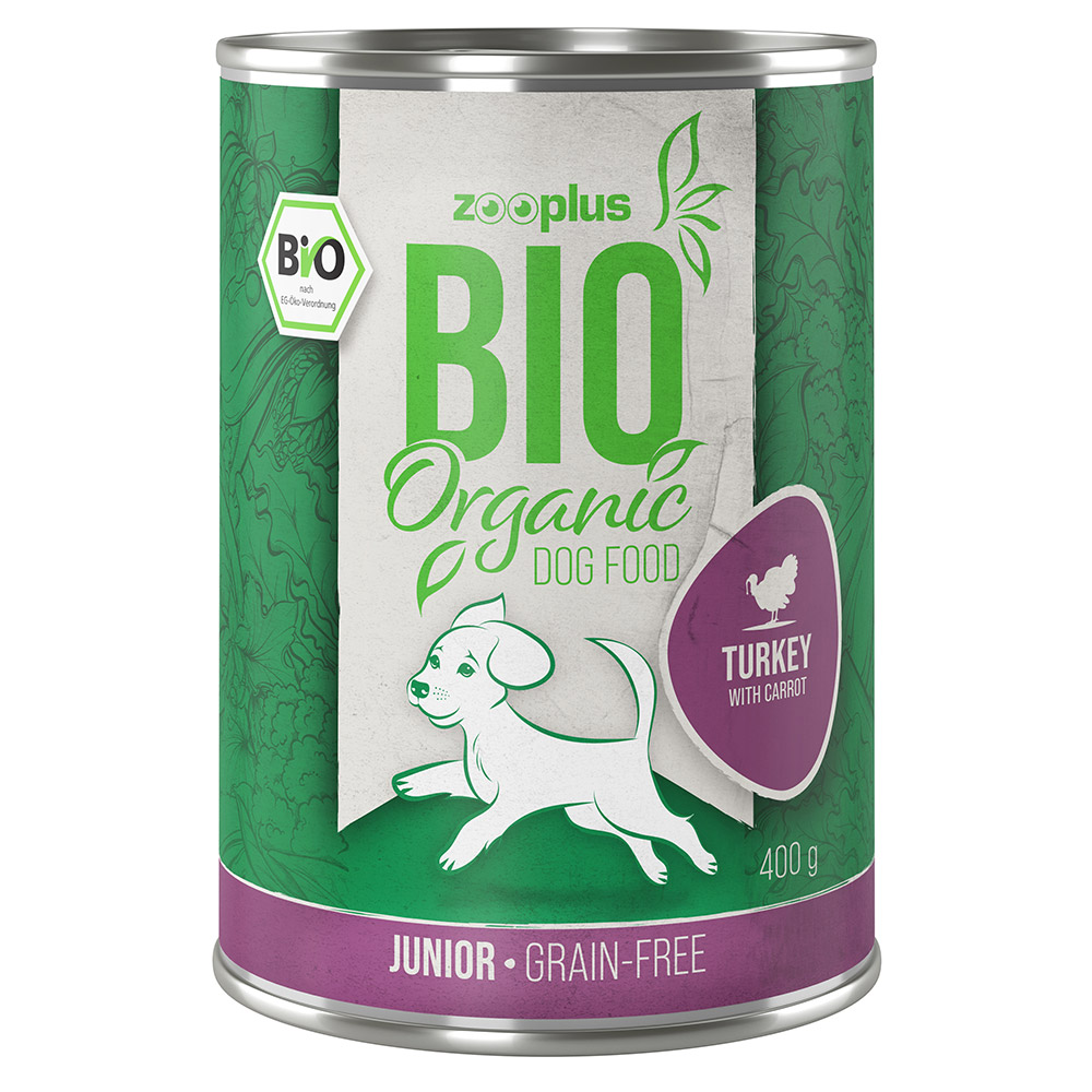 5 + 1 gratis! 6 x 400g zooplus Bio  - Junior Pute mit Karotte 6 x 400 g von zooplus Bio