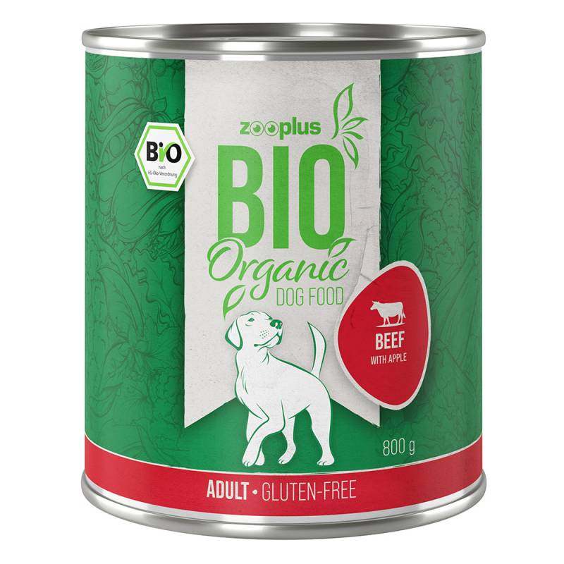 Sparpaket zooplus Bio Adult 24 x 800 g  - Bio-Rind mit Bio-Apfel & Bio-Birne von zooplus Bio