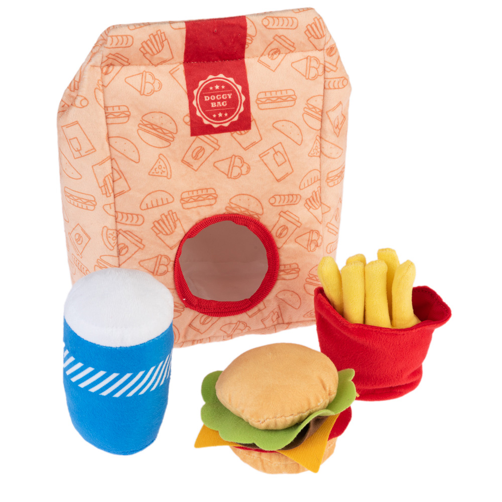 Hundespielzeug Squeaky Burger Menü - 4-teiliges Set Hundespielzeug Squeaky Burger Menü - 4-teiliges Set von zooplus Exclusive