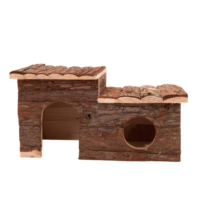 Nagerblockhaus mit Terrasse - L 43 x B 28 x H 22 cm von zooplus Exclusive