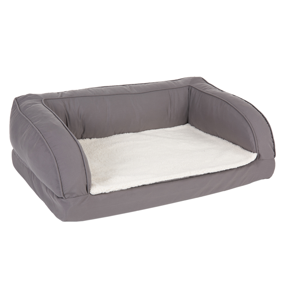 Orthopädisches Hundesofa grau - Größe S: L 75 x B 50 x H 25 cm von zooplus Exclusive