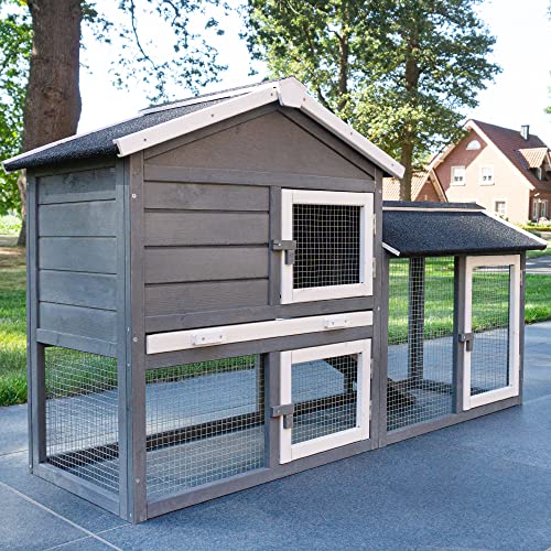 zooprinz Kaninchenstall, Hasenstall – aus massivem Vollholz ideal für draußen - Einfach zu reinigen Dank der großen Kotschublade – Hasenstall mit natürlichen Farben gestrichen zooprinz Kaninchenstall, Hasenstall – aus massivem Vollholz ideal für draußen - Einfach zu reinigen Dank der großen Kotschublade – Hasenstall mit natürlichen Farben gestrichen von zooprinz