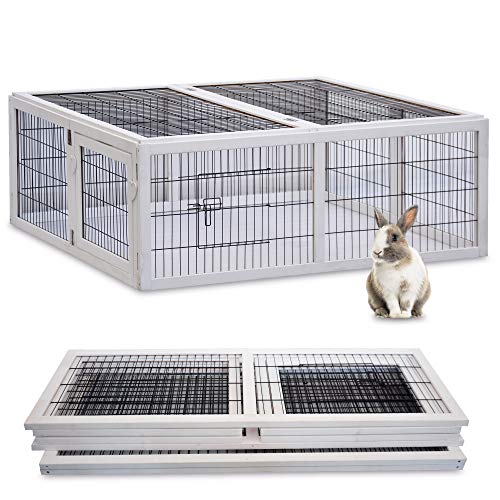 zooprinz Premium Freilaufgehege Rabbit Run für draußen - ideal für Kleintiere - Besonders Stabiler und großer Holzrahmen - Mobiler Freilauf mit umweltfreundlicher Farbe lasiert von zooprinz