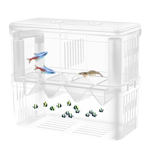 Aquarium Zuchtbox | Fischtank Schlüpfkasten | Fischzucht Inkubator Fisch Brutkasten Doppelschicht Fisch Inkubator Aquarium Schlüpfen Inkubator Transparent Zuchttank Inkubator für von zwxqe