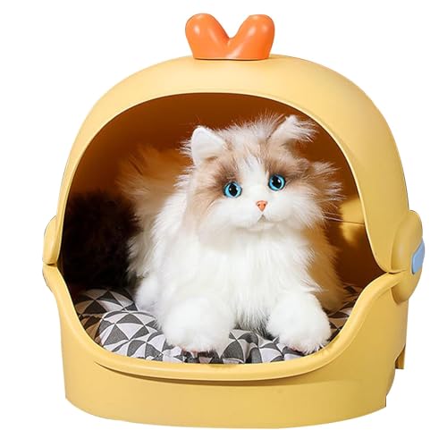 Cozy Cat Shelter, Kitten Cave Bed, Soft Pet House, Indoor Kitten Shelter, Waterproof Cat Nest, Warm Pet Cave, Small Cat Retreat, Enclosed Kitten House, Cozy Cat Sleeping Bed for Pets von zwxqe