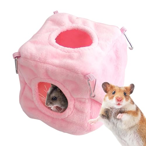 Hamsterbett Cube, Cube Hamster Haus, Weicher Hamsterkäfig, Chinchilla Hamster Haus, Rennmaus Haustierbett, Igel-Hamsterhaus, lustige Haustierbedarf, Mäuse Haustierzubehör, baumelnde Ringe für von zwxqe