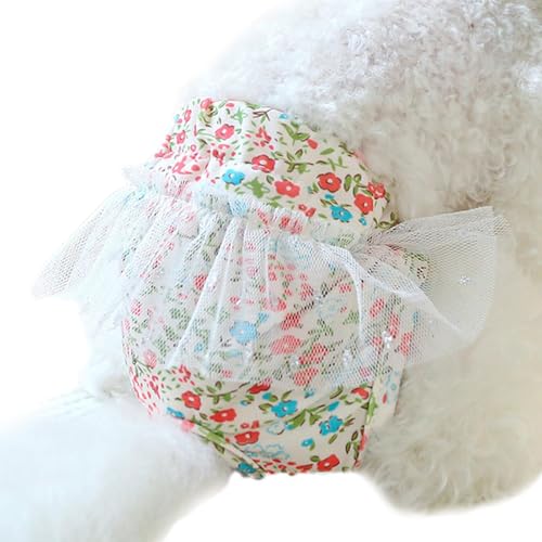 Haustier-Slips, Hundewickel, Windeln für Hunde, Blumendesign, wiederverwendbar, waschbar, physiologische Shorts für kleine Hunde, Welpen, weibliche Haustiere von zwxqe