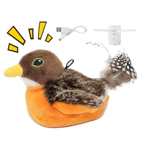 Interactive Bird Toys For Cats, Automatic Chirping Bird Toy, Jumping Moving Bird Cat Toy, Bird Cat Toy With Catnip, Indoor Cat Toys for Bored Cats, Adult Cat Interactive Toy, Automatic Cat Chirping Bi von zwxqe