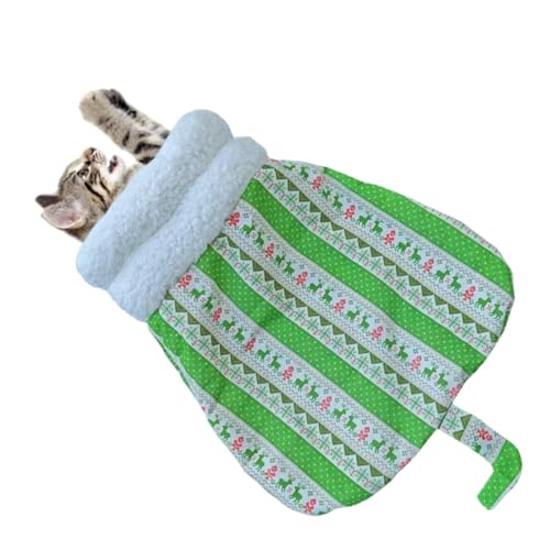 Katzen Winterschlafsack, 360 Grad Wickeln Katzenbett Plüsch Katzenhöhle Bett für Winter Anti-Freeze Haustier Schlafsack Doppellagiger Katzenschlafsack Waschbar Katzenbett Höhle Winter Plüsch Haustier von zwxqe