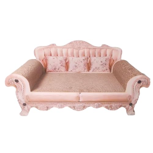 Kratzbaum in Sofa-Form, robuste Katzenkratzlounge, einzigartiges Katzenkratzbett, 60 x 24 cm, Sofa-Form, Kratz-Lounge-Pad, strapazierfähig, rosa Katzenkratz-Lounge-Bett von zwxqe