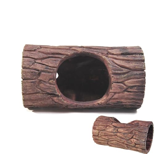 Lizard Tree Cave, 5.59 X 3.35in Reptile Tree Hide, Resin Lizard Cave, Hollow Log Hide Decor, Simulation Log Shelter, Waterproof Habitat Hide, Waterproof Resin Reptile Habitat Shelter for Tanks von zwxqe