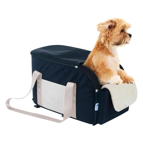 Mittelkonsole Hund Autositz, Plüsch Hundeschutzsitz, Abnehmbare Armlehne Booster Sitz, Rutschfester Auto Haustier Booster Sitz, Hund Autositz für Reisen, Hund Booster Sitz für Camping, Haustier von zwxqe