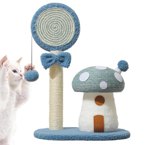 Mushroom Cat Climbing Tower, Interactive Indoor Cat Tree with Scratch Post, Multi-Functional Mushroom Poles and Sisal Board Scratcher, Fun Pet Furniture for Living Room Decor von zwxqe