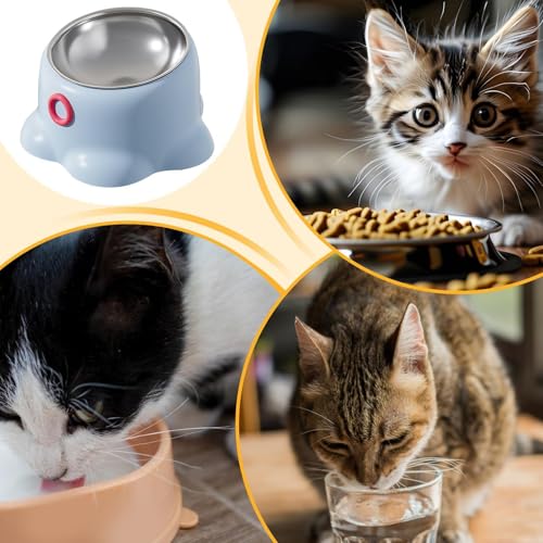 Pet Food Bowl, Cat Feeding Bowl Holder, Stable Base Pet Bowl, Indoor Outdoor Pet Bowl, Non-Tipping Pet Bowl, Easy Clean Cat Bowl, Ergonomic Cat Feeding Dish, Elevated Pet Bowl Design, Pet FOO von zwxqe