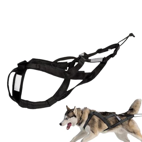 Schlitten Hundegeschirr, Reflektierendes Gurtgeschirr, Schlitten Ziehgürtel, Hundeschlitten Wagen Ausrüstung, Hunde Geschirr, Welpentrainingsgeschirr, Stabiles Schlitten Hundegeschirr, Mushing Harness von zwxqe