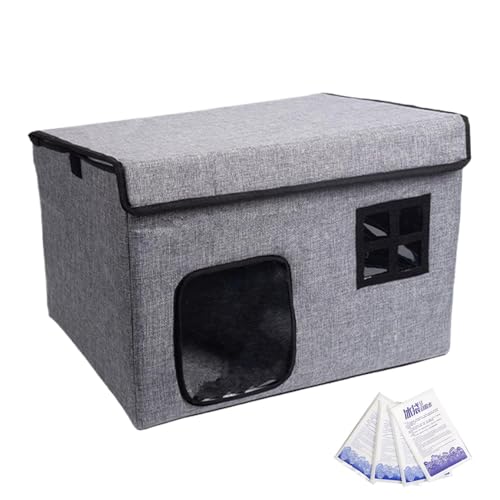 Sommer Pet Kennel, Cooling Pet Shelter, Cat Cooling House, Dog Cooling Tent Pet Cooling Mat Shelter, Large Winter Cat Shelter, Imitation Linen Pet Shelter, Pet Cooling Bed Kennel von zwxqe