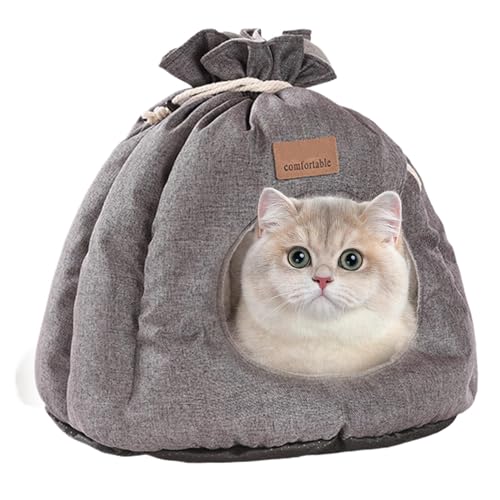 Wasserdichtes Katzenbett in Sackform, tragbares, rutschfestes Haustierbett, Winter-Katzenbett für Indoor-Katzen, waschbares, weiches Haustierbett für Katzen, reisefreundliches Katzenbett, für den von zwxqe