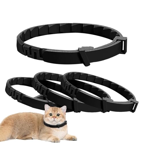 Beruhigendes Katzenhalsband, Pheromon-Halsband, langanhaltende Entspannung, verstellbares Katzen-Pheromon-Halsband für kleine, mittelgroße und große Katzen von zwxqe