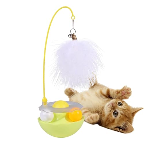 zwxqe Cat Toys for Kittens, Cat Exercise Ball Teaser, Interactive Cat Toy for Indoor Use, Kitten Catnip Toys, Cat Roller Tracks with Balls, Pet Toys with Bells and Feathers, Indoor Cat Play Toys von zwxqe