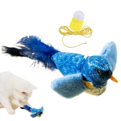 zwxqe Chirping Bird Cat Toy, Interactive Bird Toy, Realistic Chirp Tweet, Cat Exercise Toys, Catnip Bird Toy, All Breed Cat Toy, Cute Catnip Chirper, Interactive Chirping Toy, Chirping Bird for Cats von zwxqe