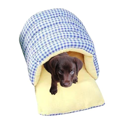 zwxqe Dog Nest Bed, Cute Puppy Bed, Thickened Dog Bed, Plaid Puppy Bed, Enclosed Nest Bed, Pet Cave Bed, Warm Pet Bed, Portable Dog Bed, Washable Cat Bed, Pet Sleeping Supplies von zwxqe