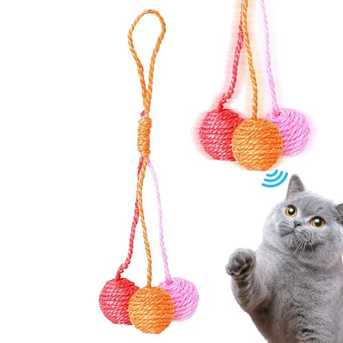 Hangable Cat Scratching Ball, Sisal Cat Scratching Toy, Interactive Cat Ball, Pet Shop Cats Scratching Toy, Multifunctional Relaxing Game for Pet Shop and Cattery von zwxqe