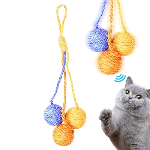 Hangable Cat Scratching Ball, Sisal Cat Scratching Toy, Interactive Cat Ball, Pet Shop Cats Scratching Toy, Multifunctional Relaxing Game for Pet Shop and Cattery von zwxqe