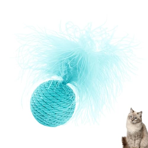 zwxqe Interactive Feather Ball Cat Toy, Bite-Resistant Kitten Toy, Engaging Pet Fun for Cats, Sturdy Feather Ball Design, Ideal for Fun and Exercise, Perfect for Indoor Cats von zwxqe