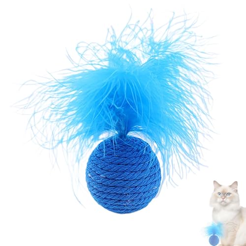 zwxqe Interactive Feather Ball Cat Toy, Bite-Resistant Kitten Toy, Engaging Pet Fun for Cats, Sturdy Feather Ball Design, Ideal for Fun and Exercise, Perfect for Indoor Cats von zwxqe