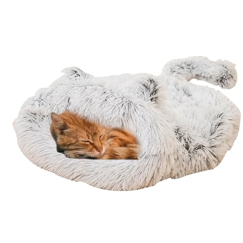 zwxqe Katzenbett für den Winter, kleines Hundehöhlenbett, kuscheliger Haustierschlafsack, Indoor-Haustiernest, faltbares Haustierbett, weiche Haustierhöhle, Katzenschlafsack, Haustier-Komfortbett, von zwxqe