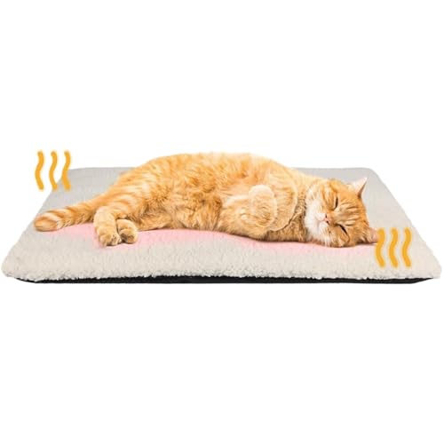 zwxqe Self-Heating Cat Bed, Cat Bed for Indoor and Outdoor, Cats and Dogs Machine, Washable Cat Heating Pad, Noiseless Cat Heating Bed, Self-Warming Pet Sleeping Pad, Machine Washable Pet Heating Pad von zwxqe