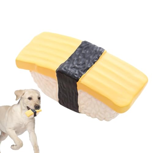 zwxqe Sushi Dog Toy for Puppies, Squeaky Latex Teeth Cleaning Toy, Interactive Pet Training Tool for Boredom Relief and Stimulation, 2.95x1.18 Inches Fun Puppy Playing Device von zwxqe